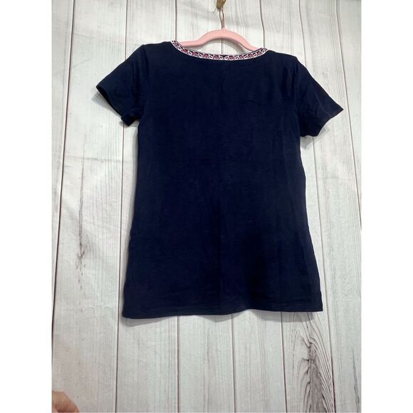 Talbots navy blue embroidered tee size P - Picture 6 of 8